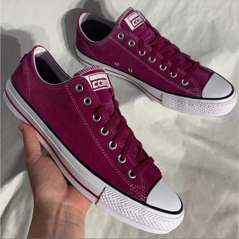 Converse Ctas Pro OX Shoes Purple White - New Without‎ Box - Picture 2 of 6